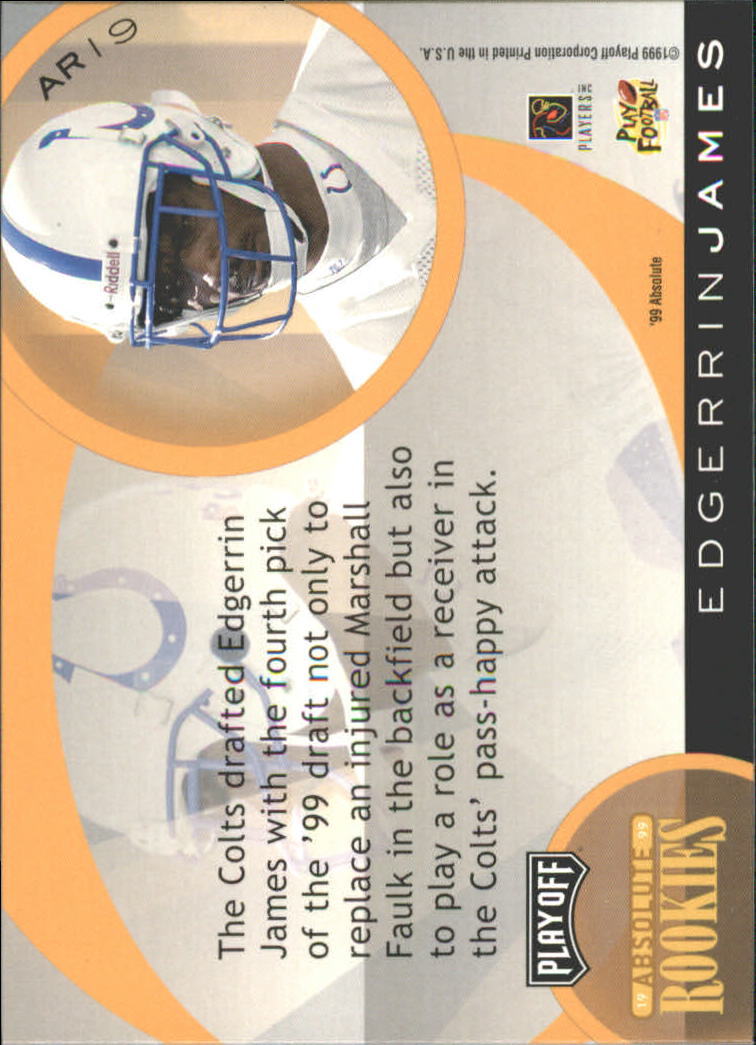 1999 Absolute SSD Rookies Inserts #AR19 Edgerrin James back image
