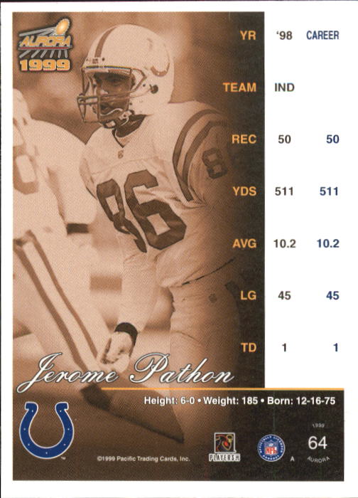 A6933- 1999 Aurora Football Card #s 1-150 +Inserts -You Pick- 15+ FREE US SHIP - Picture 61 of 147