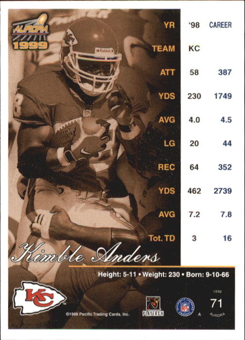 A6933- 1999 Aurora Football Card #s 1-150 +Inserts -You Pick- 15+ FREE US SHIP - Picture 71 of 147