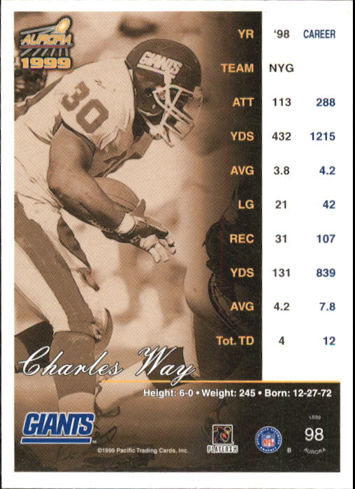 A6933- 1999 Aurora Football Card #s 1-150 +Inserts -You Pick- 15+ FREE US SHIP - Picture 97 of 147