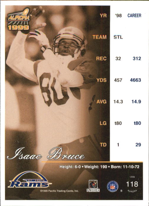 A6933- 1999 Aurora Football Card #s 1-150 +Inserts -You Pick- 15+ FREE US SHIP - Picture 111 of 147