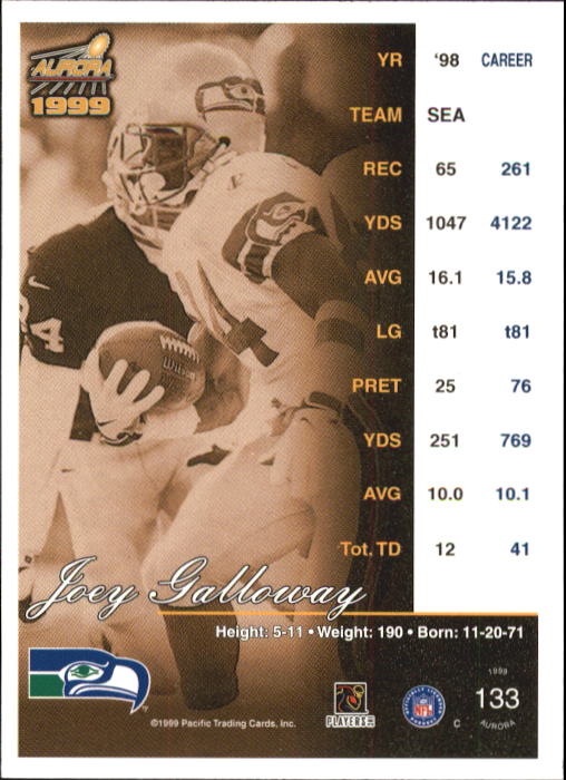 A6933- 1999 Aurora Football Card #s 1-150 +Inserts -You Pick- 15+ FREE US SHIP - Picture 127 of 147