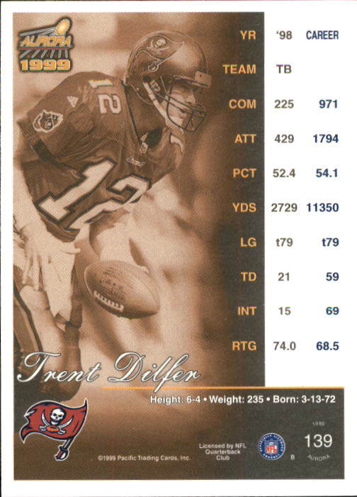 A6933- 1999 Aurora Football Card #s 1-150 +Inserts -You Pick- 15+ FREE US SHIP - Picture 129 of 147