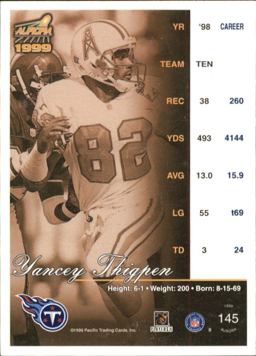 A6933- 1999 Aurora Football Card #s 1-150 +Inserts -You Pick- 15+ FREE US SHIP - Picture 133 of 147