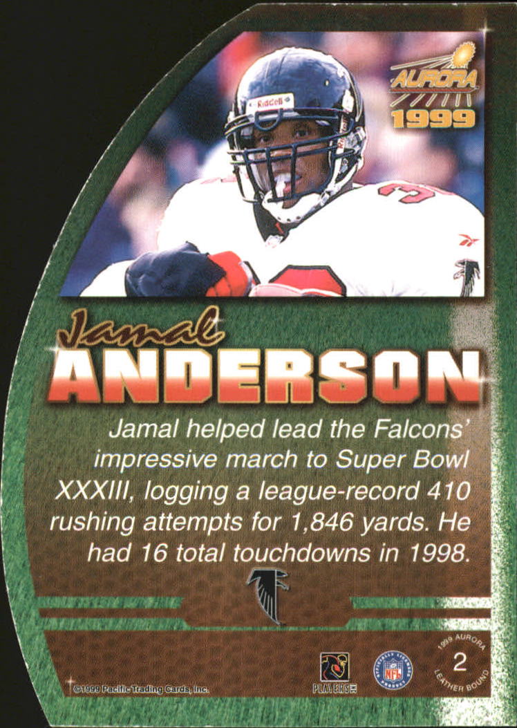 1999 Aurora Leather Bound #2 Jamal Anderson back image