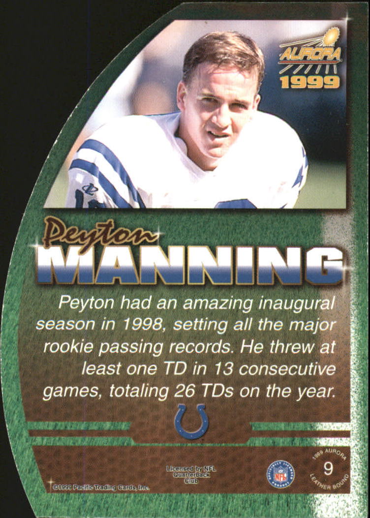 1999 Aurora Leather Bound #9 Peyton Manning back image