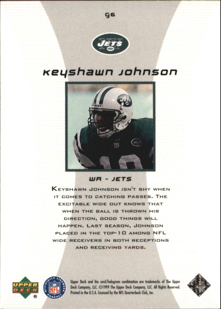 1999 Black Diamond Gallery #G6 Keyshawn Johnson back image
