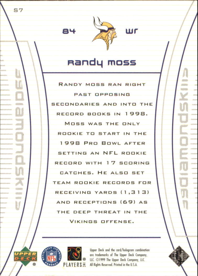1999 Black Diamond Skills #S7 Randy Moss back image