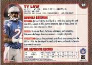 1999 Bowman #21 Ty Law back image