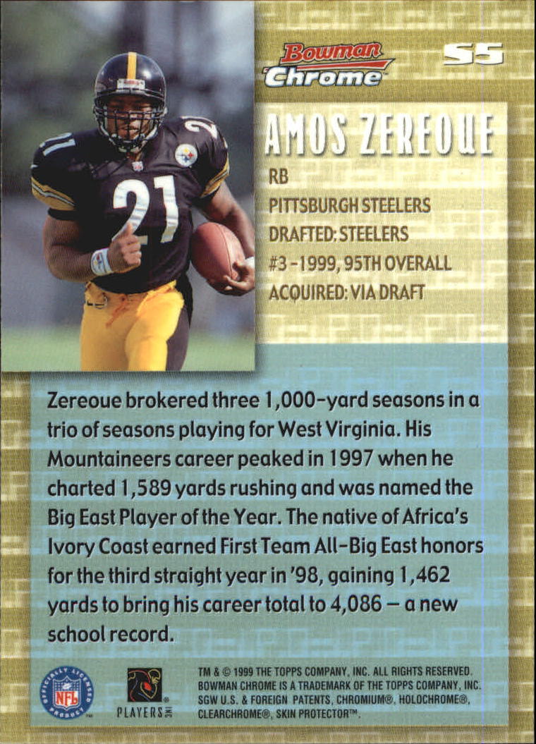 1999 Bowman Chrome Stock in the Game #S5 Amos Zereoue back image