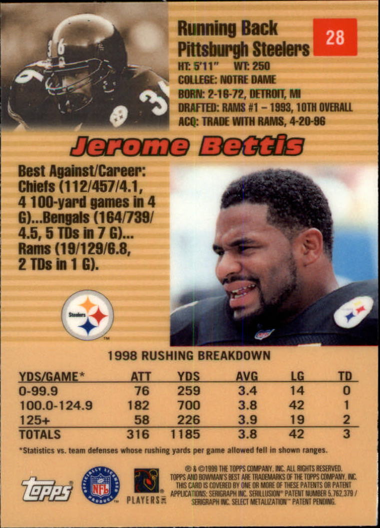 Jerome Bettis cards (1994-2023) Rams Steelers - You Choose