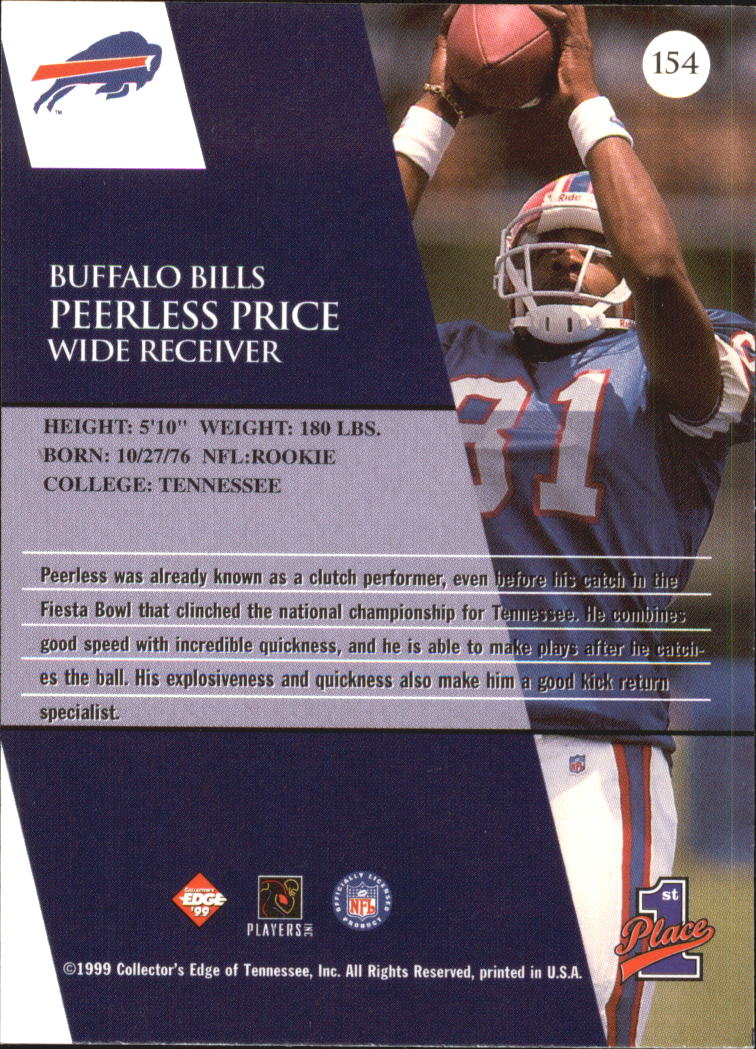 1999 Collector's Edge First Place Gold Ingot #154 Peerless Price back image