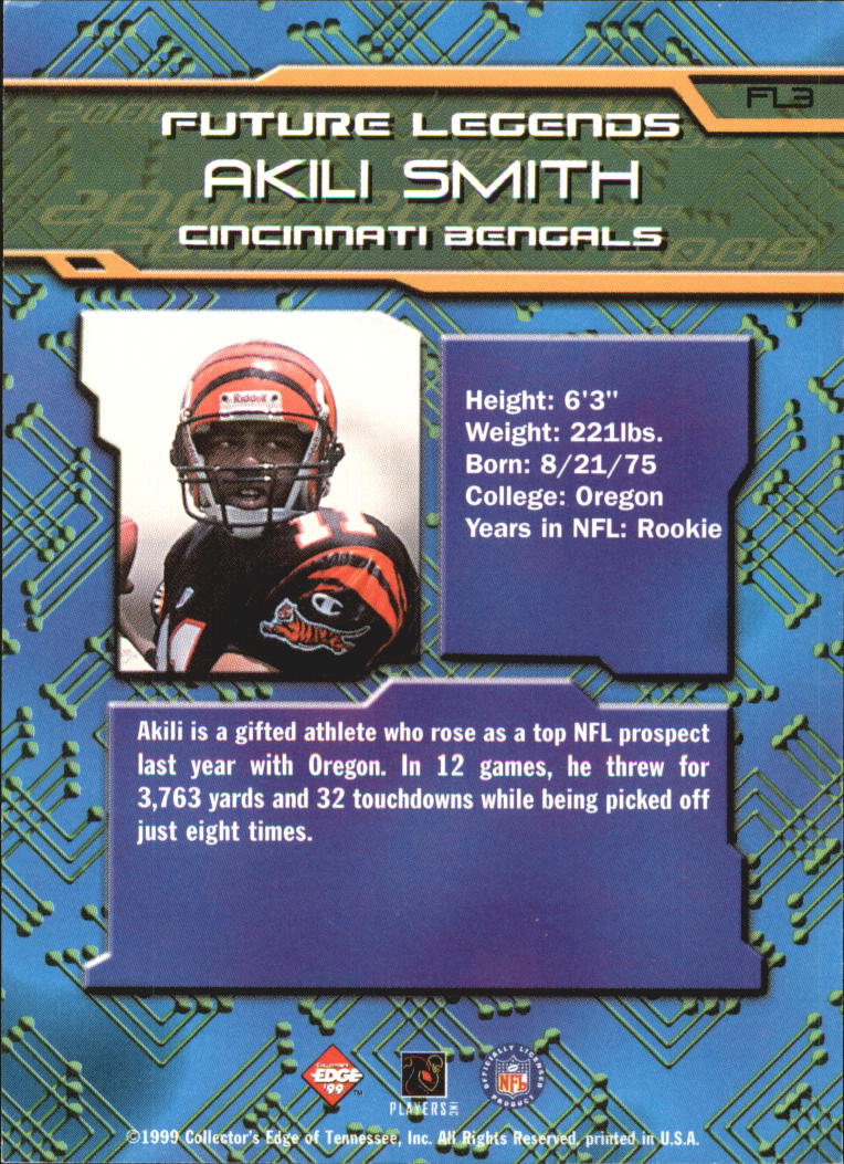 1999 Collector's Edge First Place Future Legends #FL3 Akili Smith back image