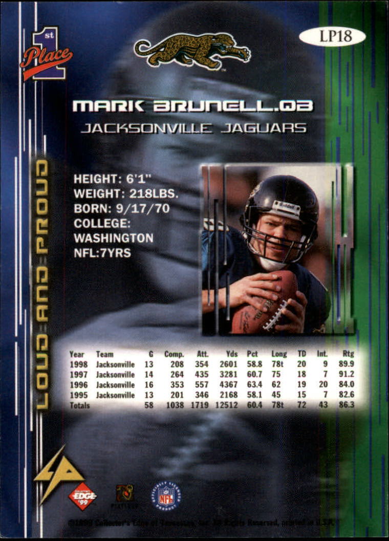 1999 Collector's Edge First Place Loud and Proud #LP18 Mark Brunell