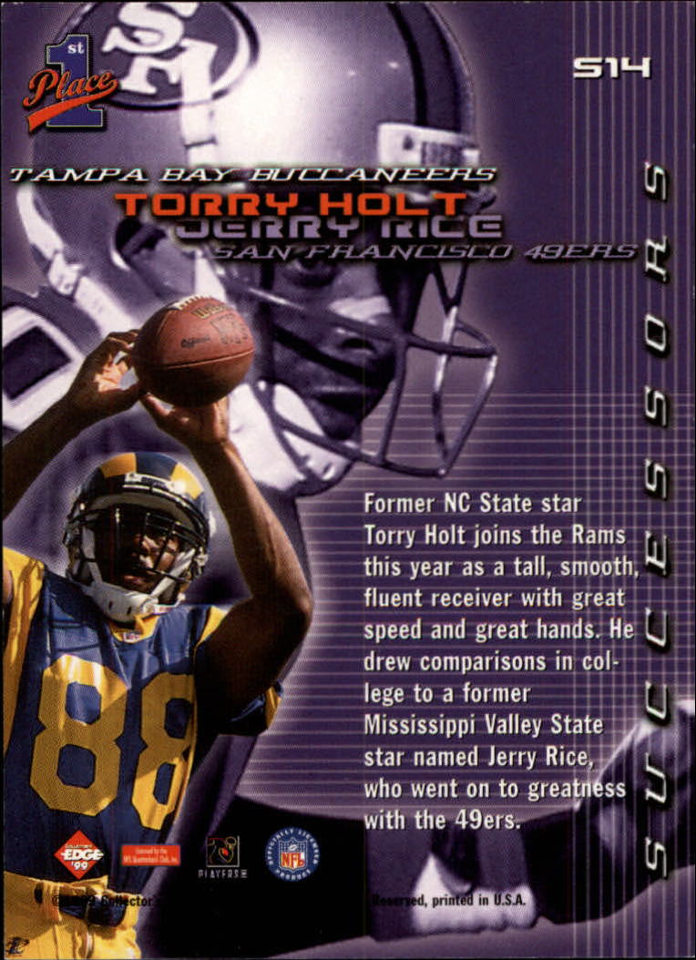 1999 Collector's Edge First Place Successors #S14 T.Holt/J.Rice back image