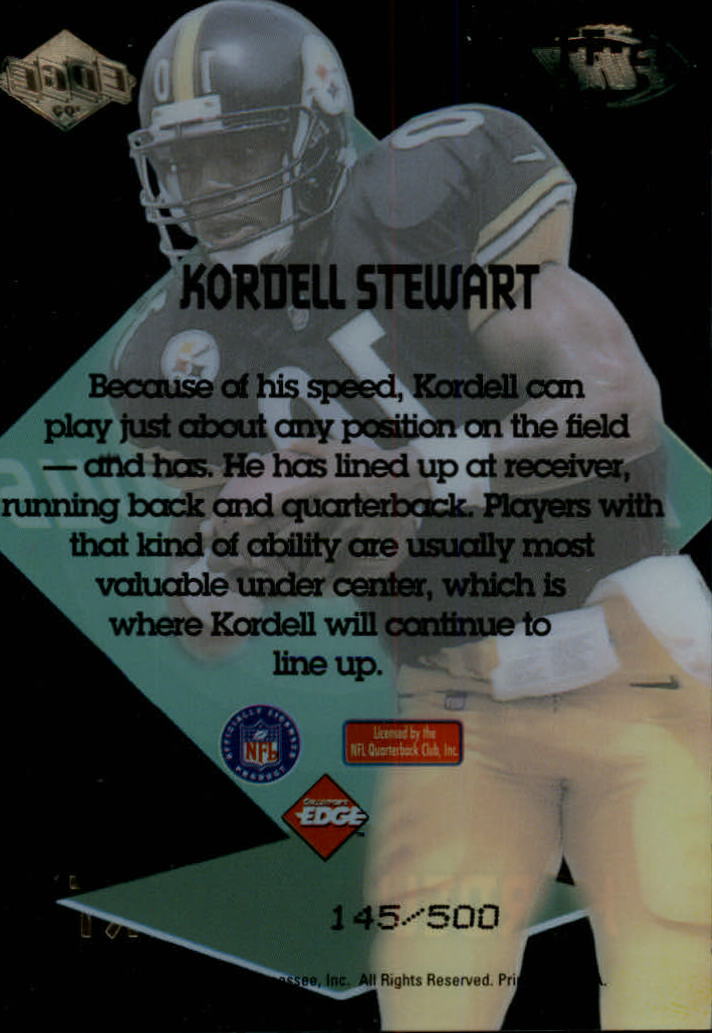 1999 Collector's Edge Fury Fast and Furious #21 Kordell Stewart back image