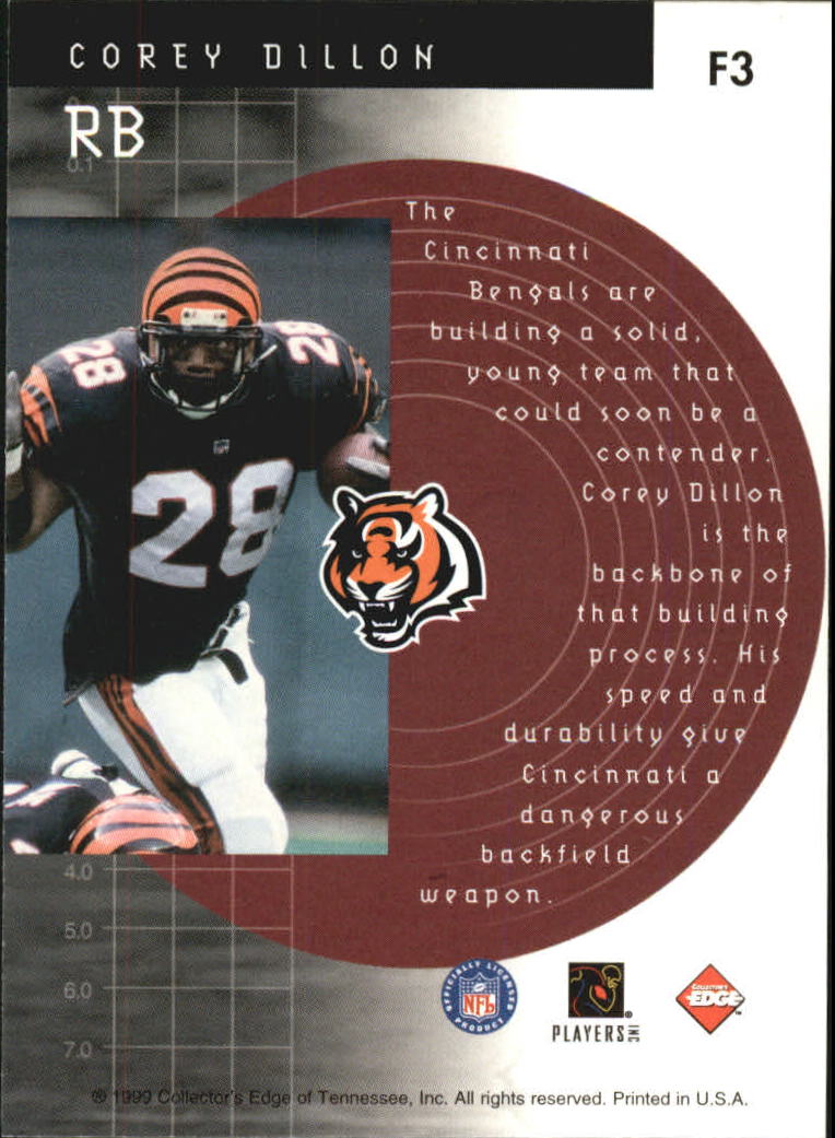 1999 Collector's Edge Fury Forerunners #F3 Corey Dillon back image