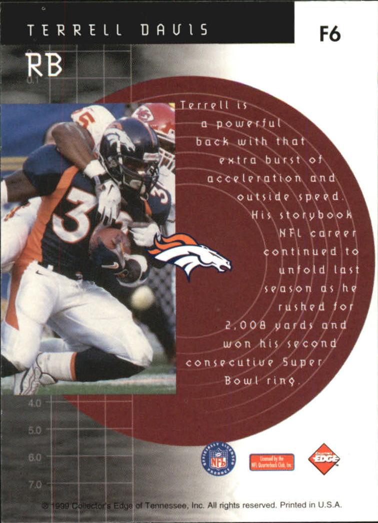 1999 Collector's Edge Fury Forerunners #F6 Terrell Davis back image