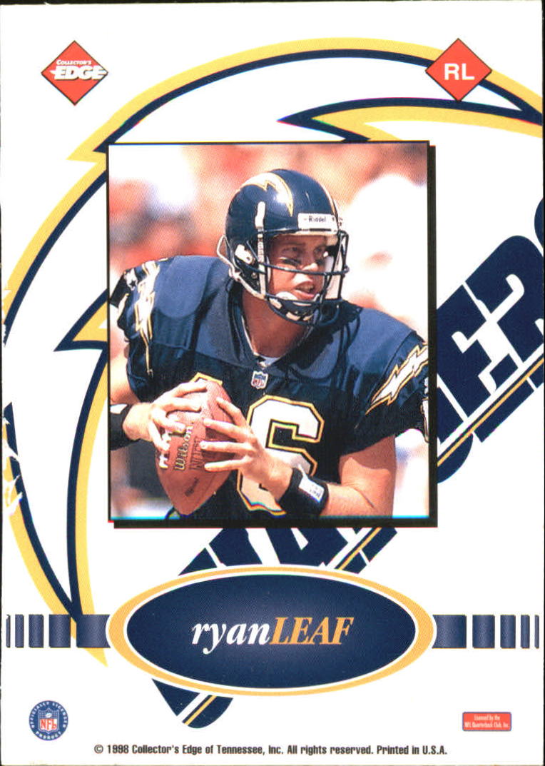 1999 Collector's Edge Fury Game Ball #RL Ryan Leaf back image