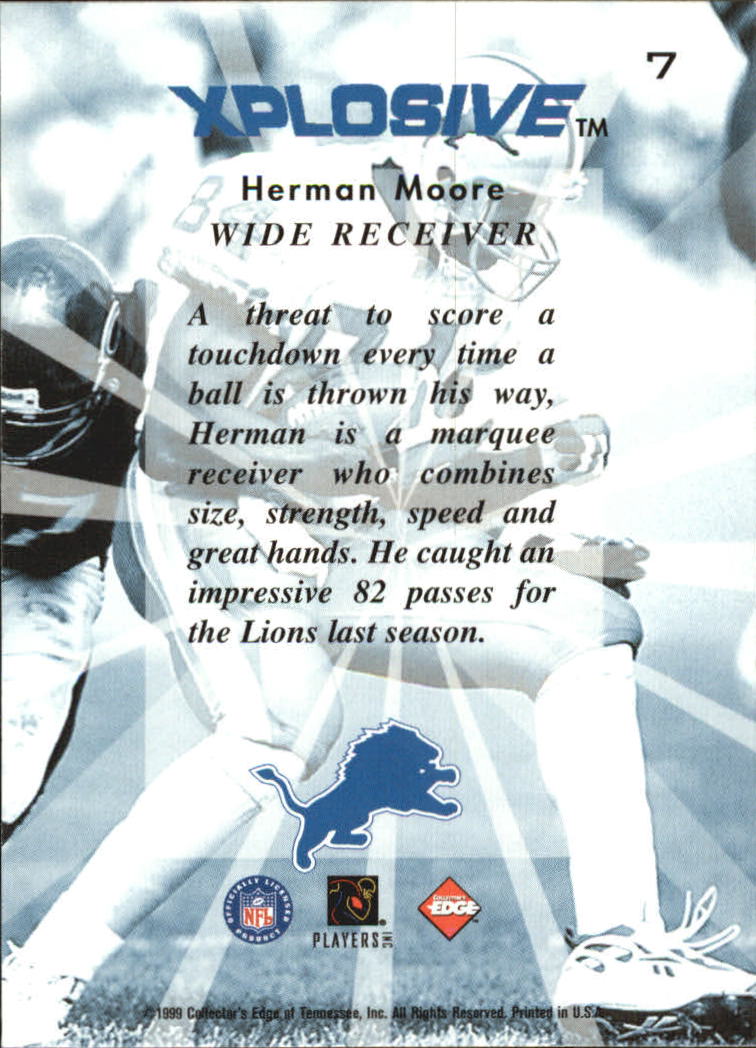 1999 Collector's Edge Fury Xplosive #7 Herman Moore back image