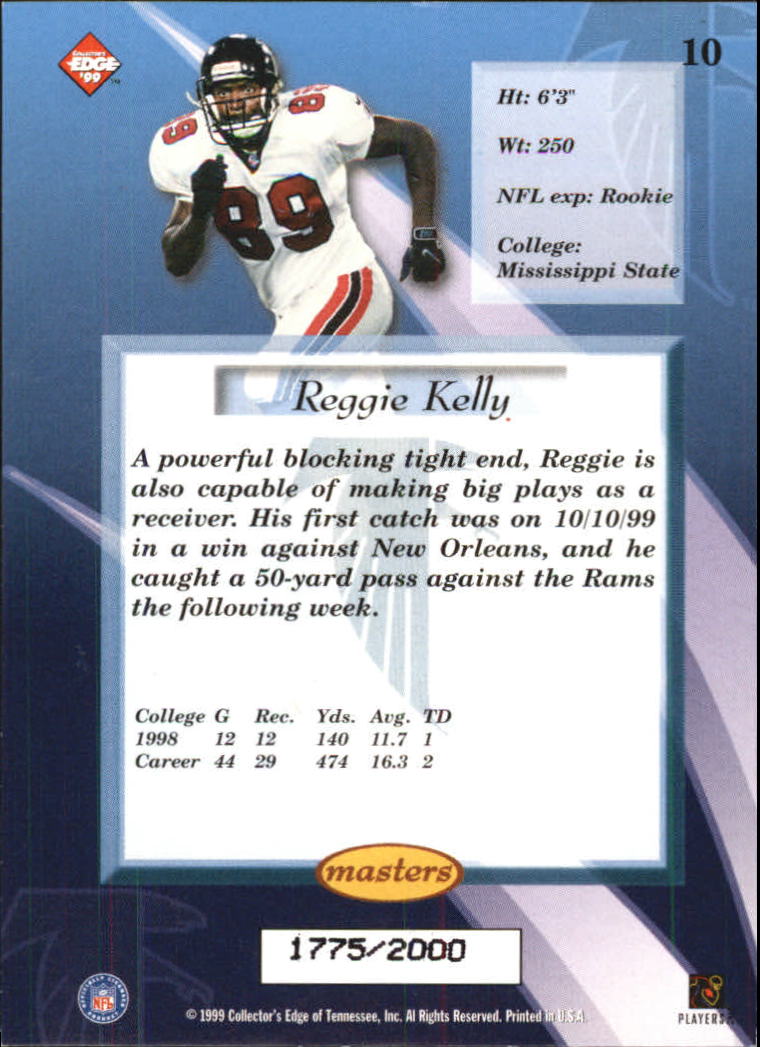 1999 Collector's Edge Masters #10 Reginald Kelly RC back image