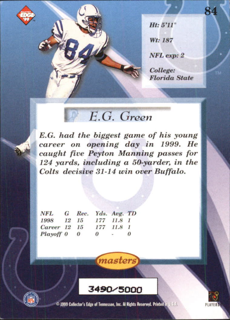 1999 Collector's Edge Masters #84 E.G. Green back image