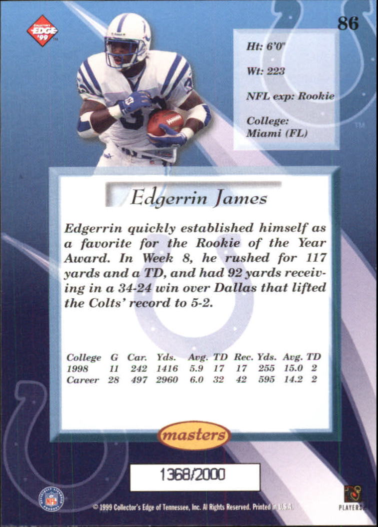 B1990- 1999 Collector's Edge Masters FB 1-200 +Ins -You Pick- 15+ FREE US SHIP - Picture 141 of 425