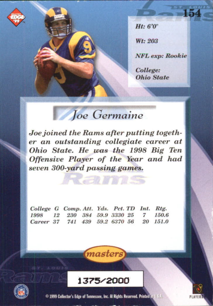 B1990- 1999 Collector's Edge Masters FB 1-200 +Ins -You Pick- 15+ FREE US SHIP - Picture 255 of 425
