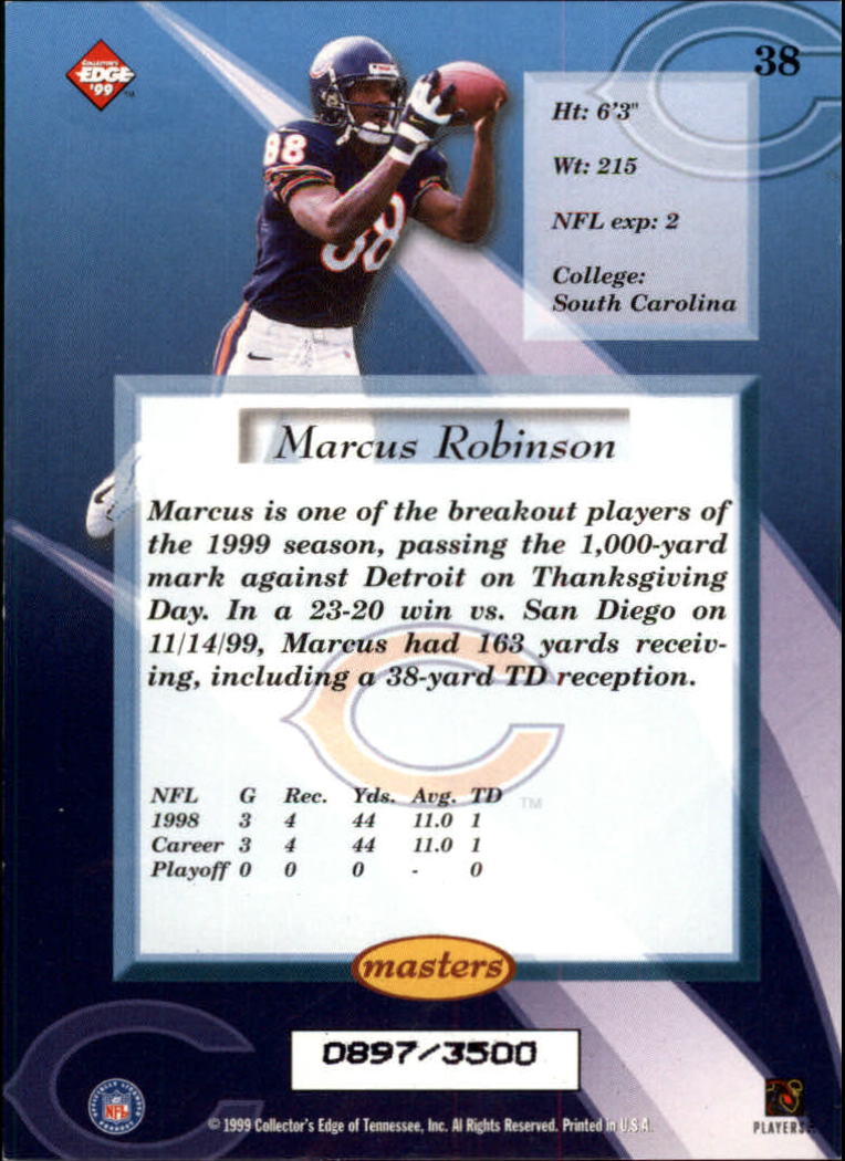 1999 Collector's Edge Masters HoloSilver #38 Marcus Robinson back image