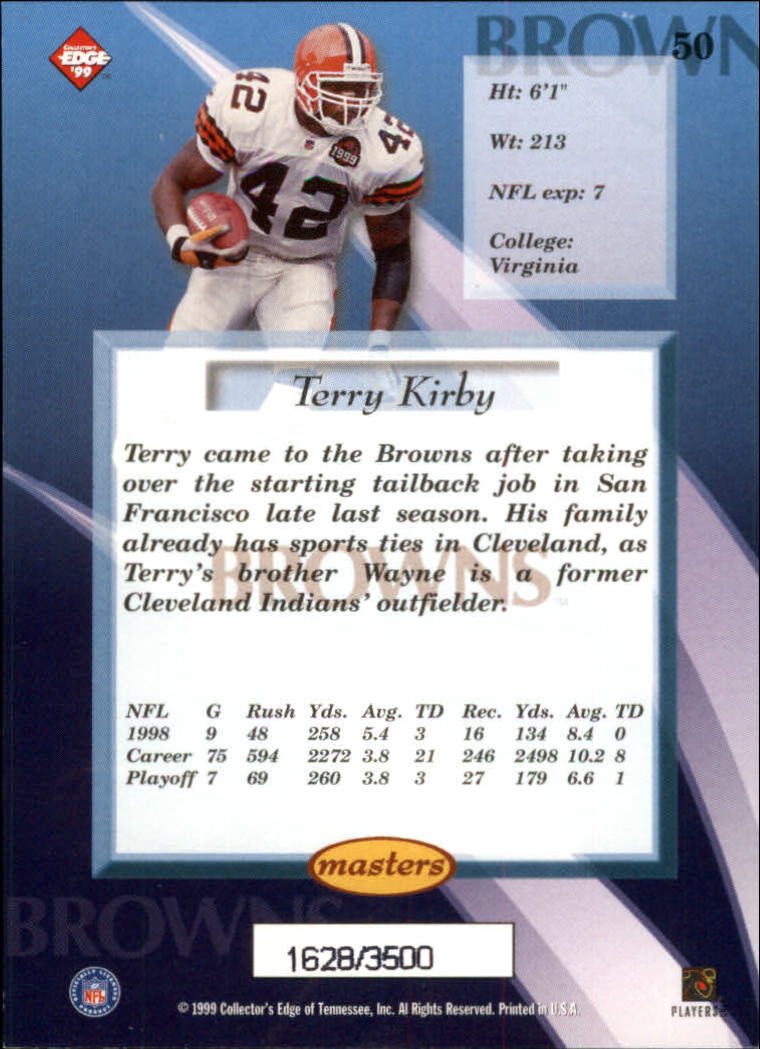 1999 Collector's Edge Masters HoloSilver #50 Terry Kirby back image