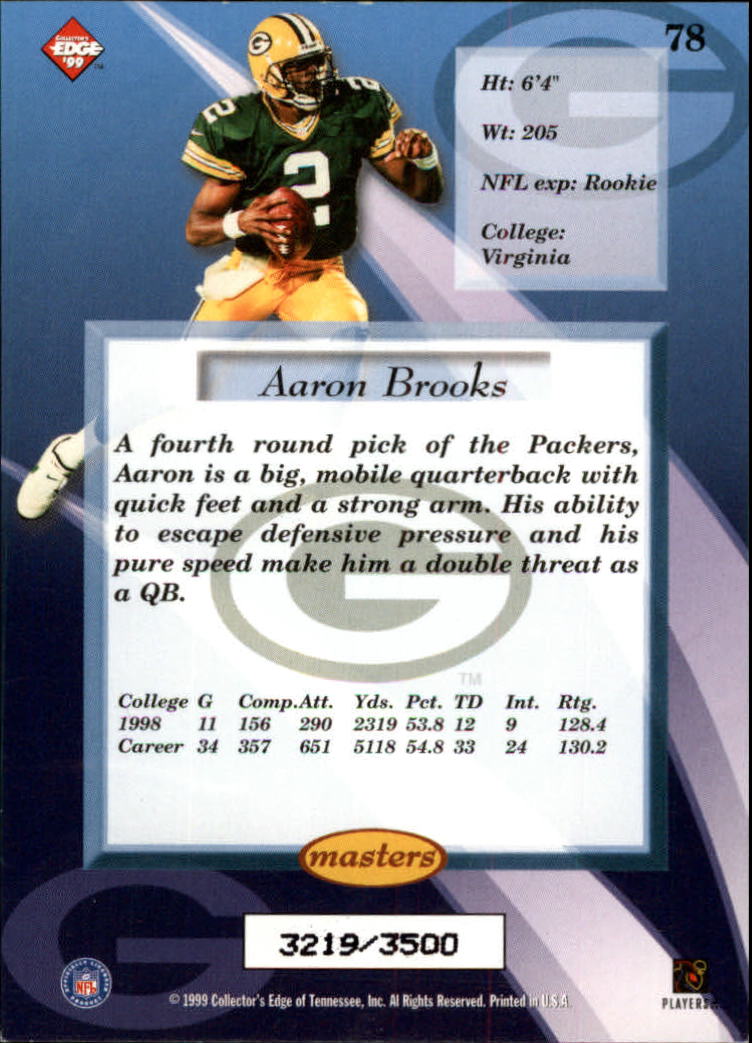 1999 Collector's Edge Masters HoloSilver #78 Aaron Brooks back image