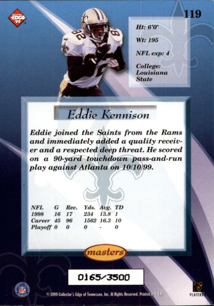 1999 Collector's Edge Masters HoloSilver #119 Eddie Kennison back image