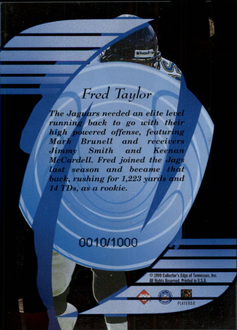 1999 Collector's Edge Masters Legends #ML11 Fred Taylor back image