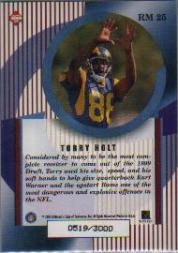 1999 Collector's Edge Masters Rookie Masters #RM25 Torry Holt back image