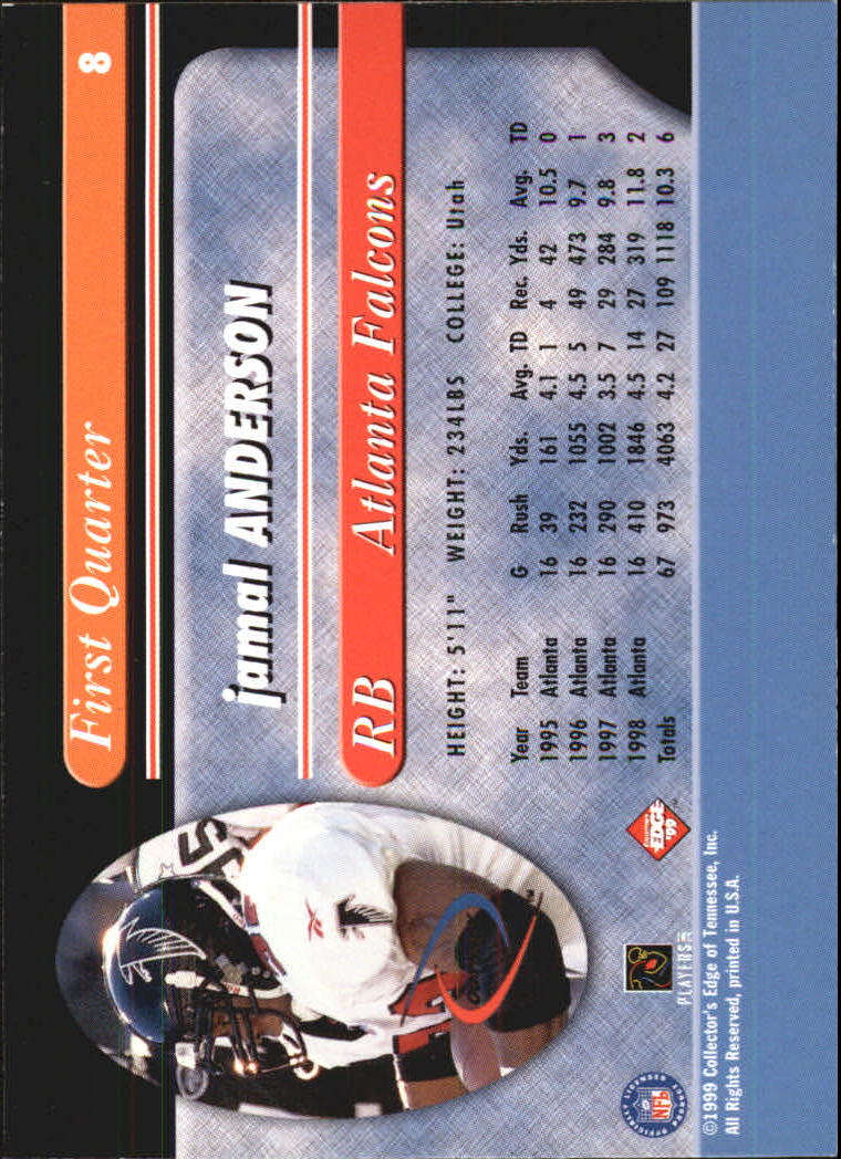 1999 Collector's Edge Odyssey #8 Jamal Anderson back image