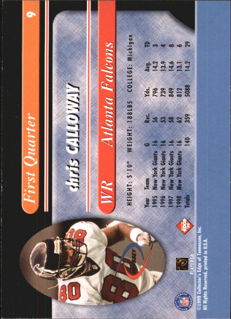 1999 Collector's Edge Odyssey #9 Chris Calloway back image