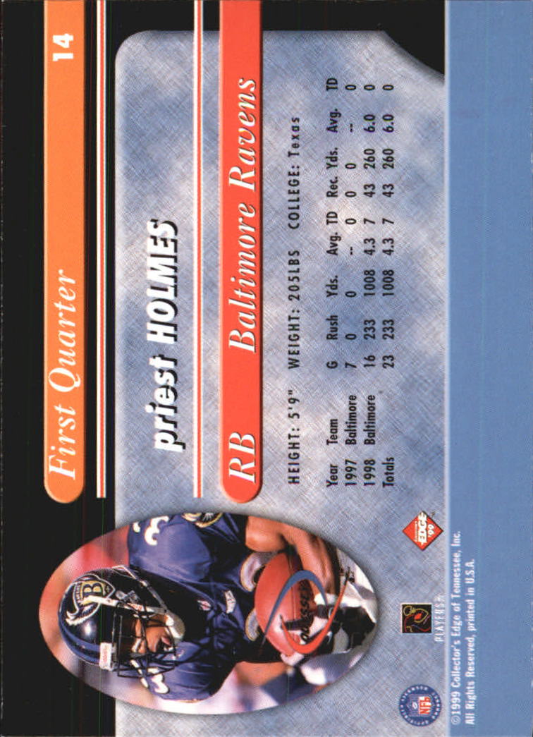1999 Collector's Edge Odyssey #14 Priest Holmes back image