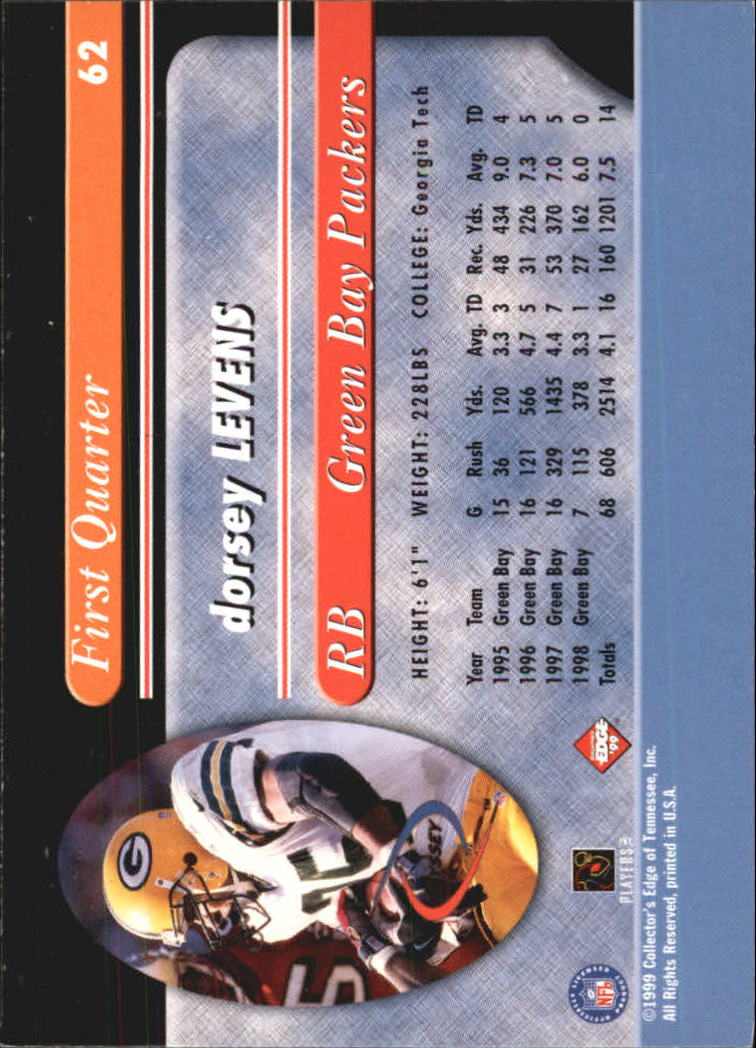 1999 Collector's Edge Odyssey #62 Dorsey Levens back image