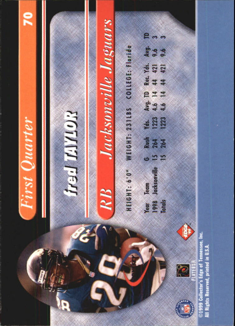 1999 Collector's Edge Odyssey #70 Fred Taylor back image