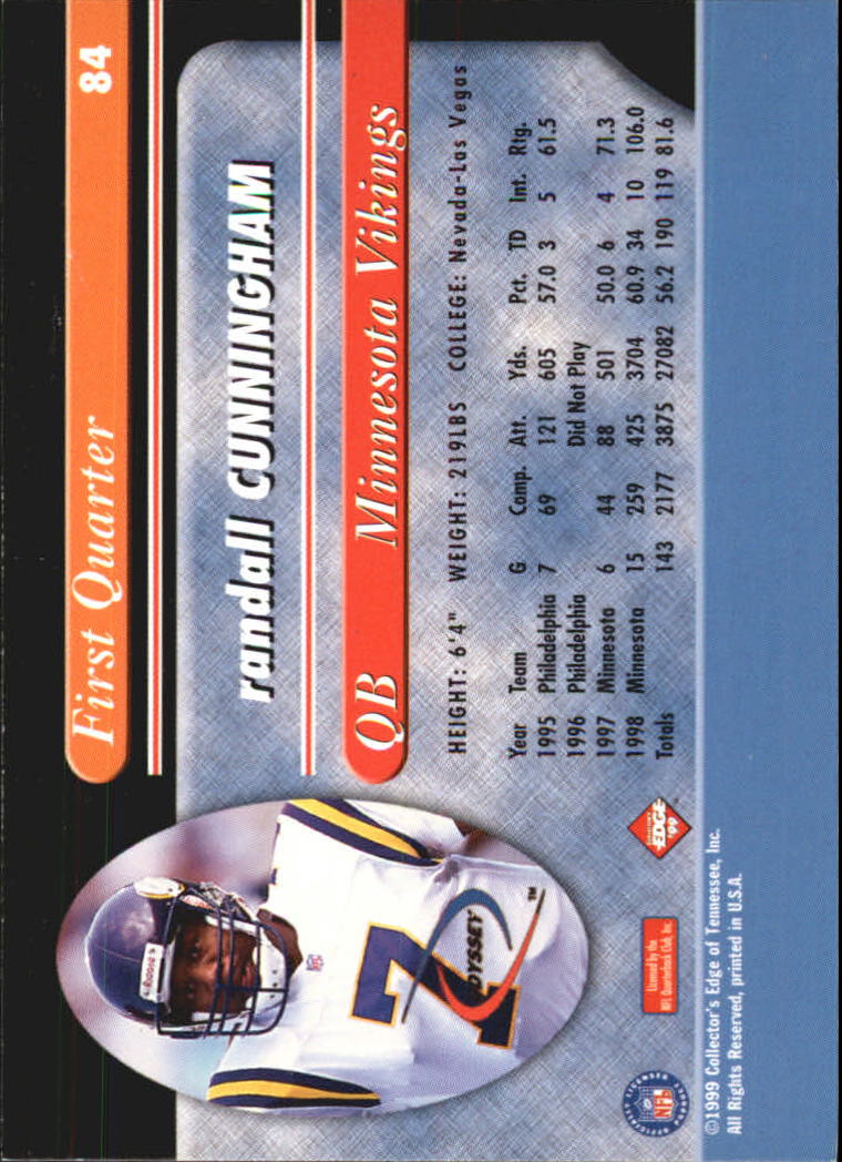1999 Collector's Edge Odyssey #84 Randall Cunningham back image
