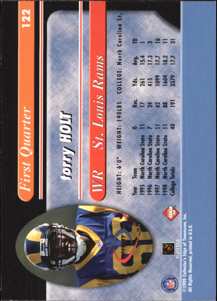 1999 Collector's Edge Odyssey #122 Torry Holt RC back image