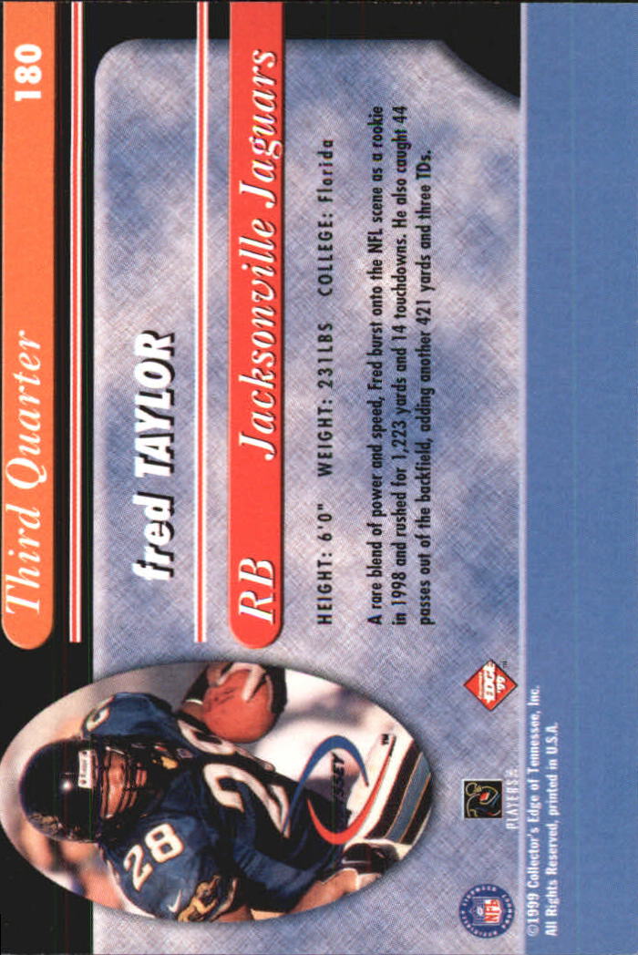 1999 Collector's Edge Odyssey #180 Fred Taylor 3Q back image
