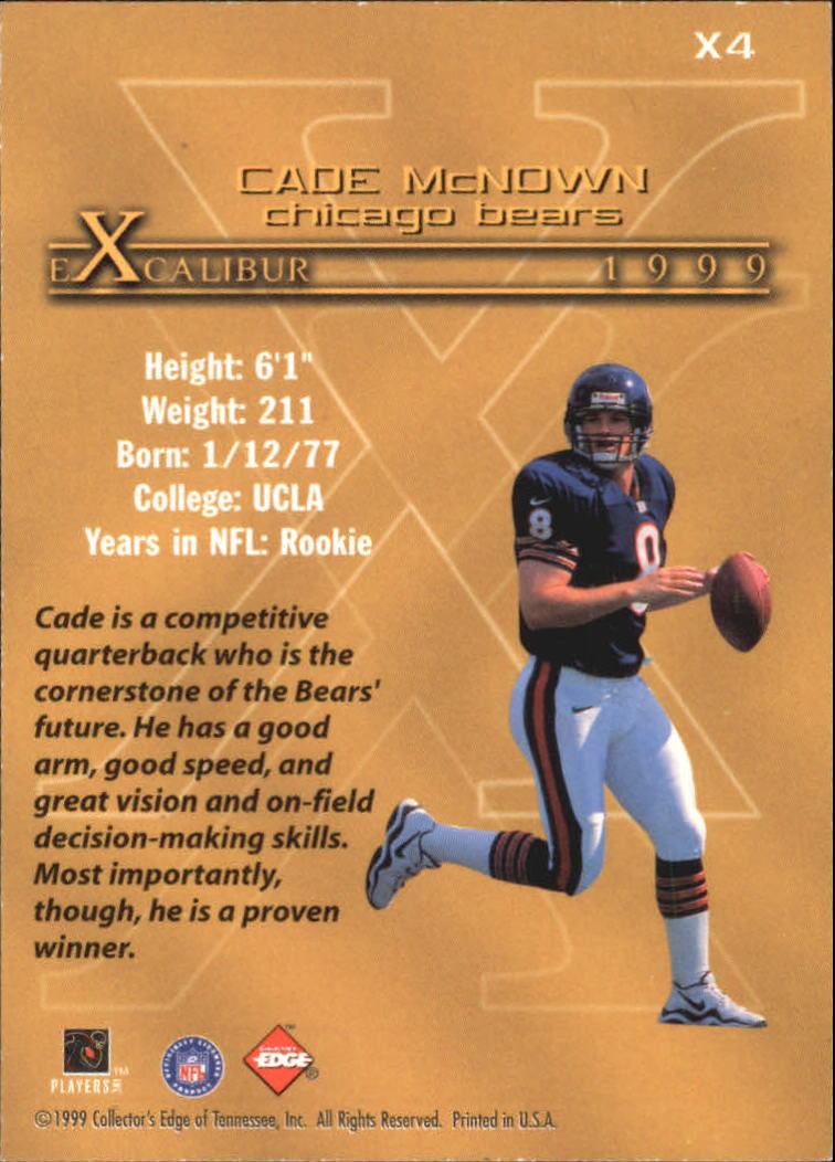 1999 Collector's Edge Odyssey Excalibur #X4 Cade McNown back image