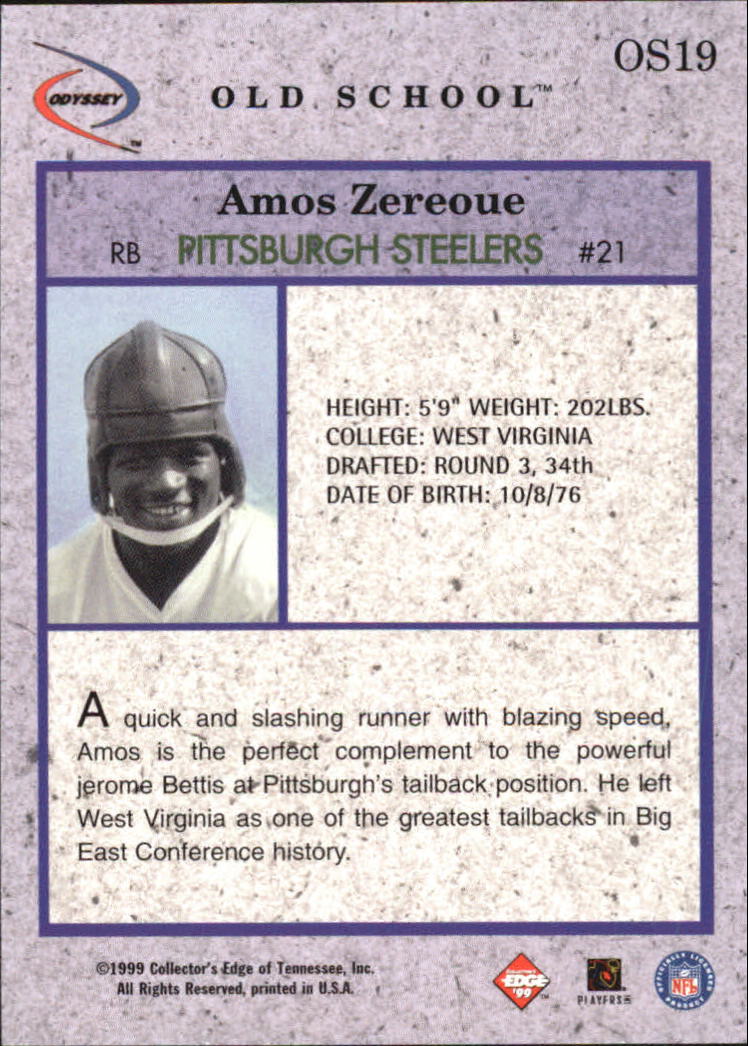 1999 Collector's Edge Odyssey Old School #OS19 Amos Zereoue back image