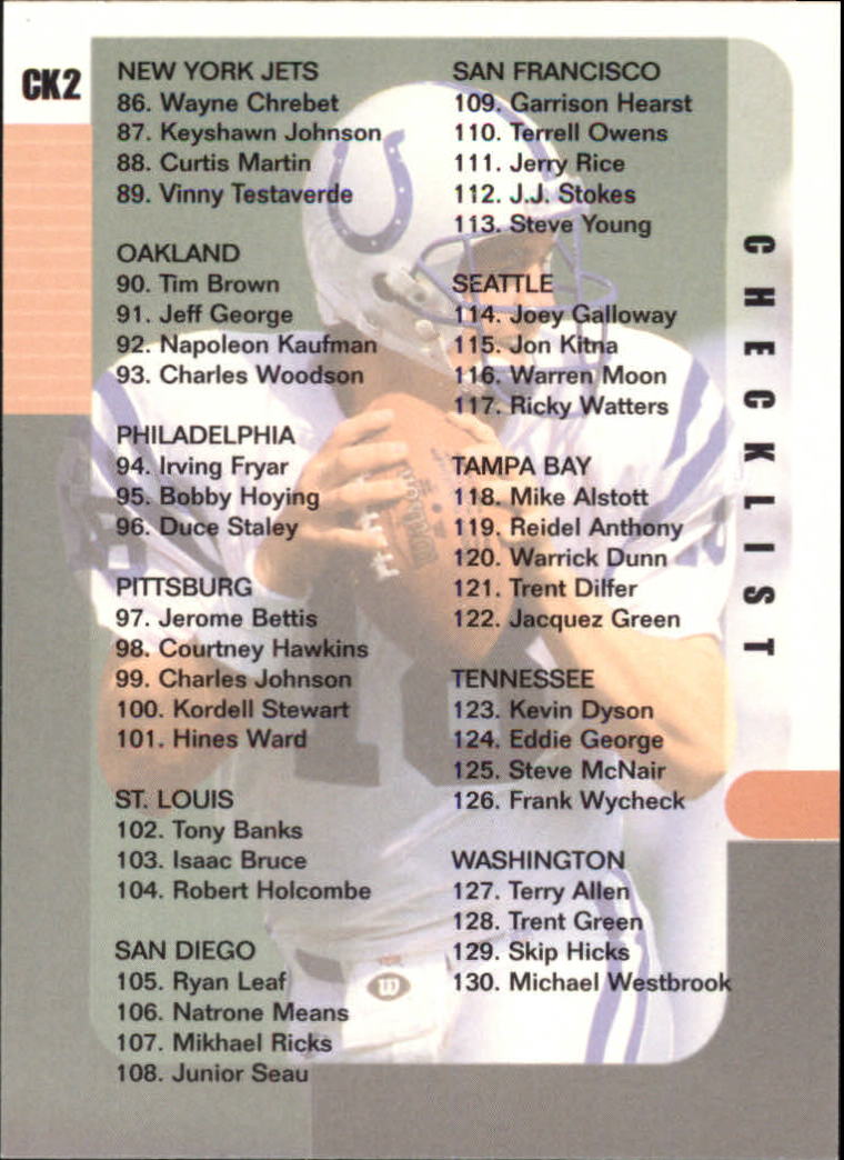 1999 Collector's Edge Supreme #2 Peyton Manning CL back image