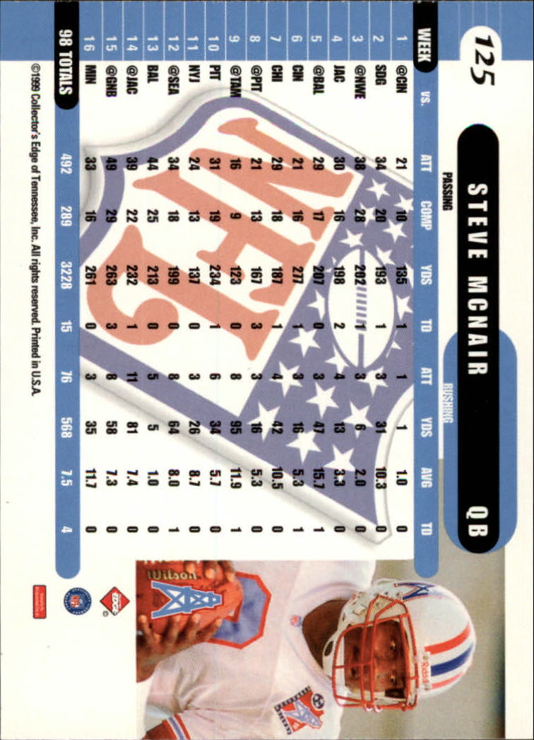 1999 Collector's Edge Supreme Gold Ingot 125 Steve McNair NMMT