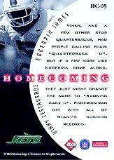 1999 Collector's Edge Supreme Homecoming #H5 E.James/V.Testaverde back image