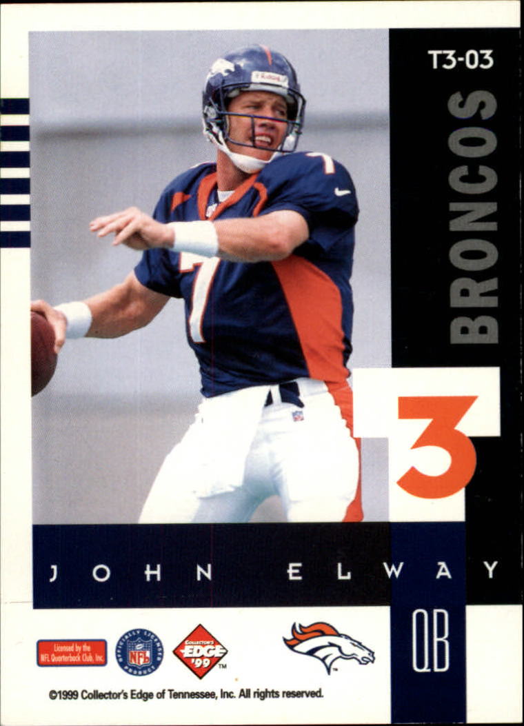 1999 Collector's Edge Supreme T3 #T3 John Elway back image