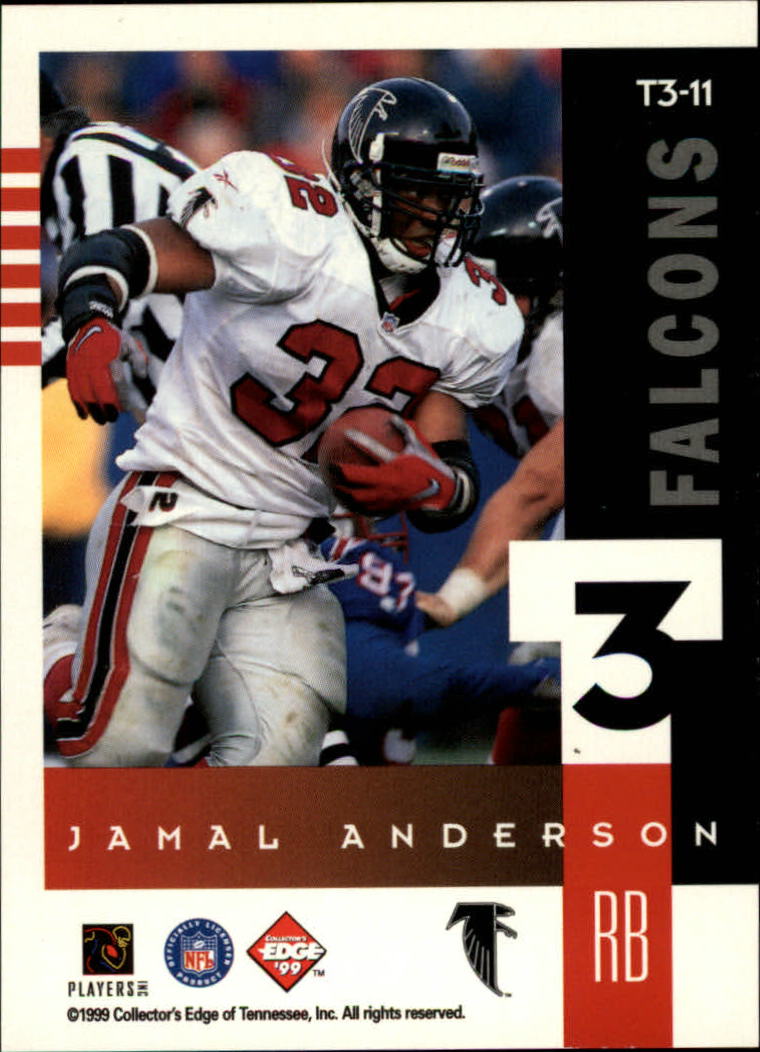 1999 Collector's Edge Supreme T3 #T11 Jamal Anderson back image