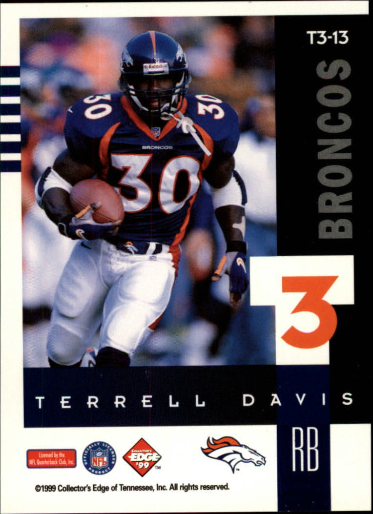 1999 Collector's Edge Supreme T3 #T13 Terrell Davis back image